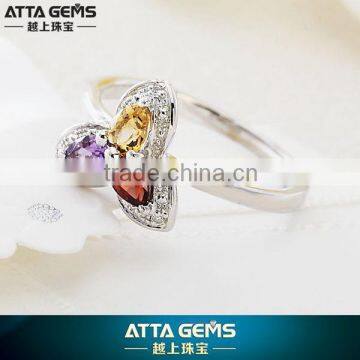 Flower style designs natural gemstone ring design