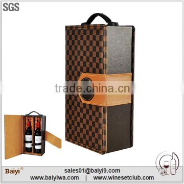 Luxury 2-Bottle PU Leather Wine Box / Wine Bag / Wine Carrier