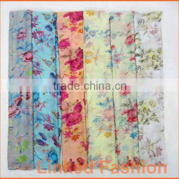 Fashion women Sweet rose scarf Flower print scarf shawl