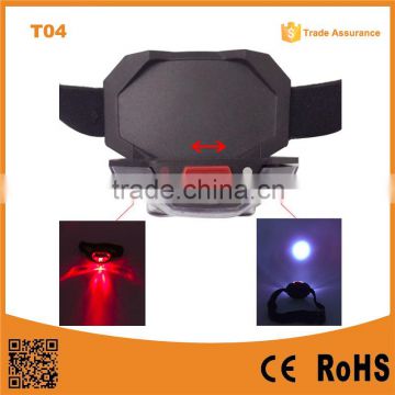 T03 1red led + 2 LED Plastic Headlight Waterproof Outdoor Camping head torch 3*AAA battery led headlamp