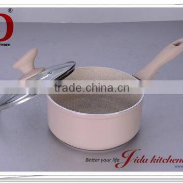 FORGED ALUMINUM MARBLE COATING SAUCE PAN WITH INDUCTION BOTTOM