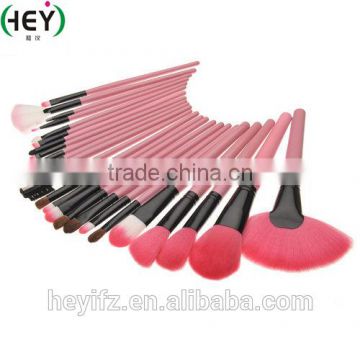 Professional Vegan 24PCS Pink Travelling Brush Set With PU Pouch