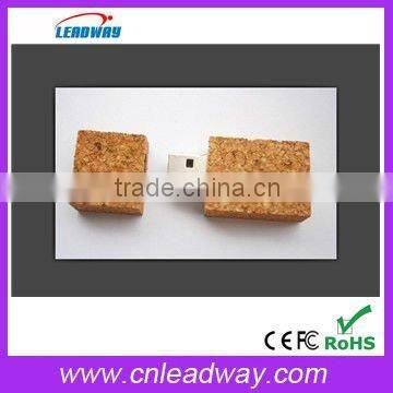 Rectangle cork material usb flash memory