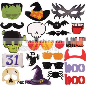 22pcs Halloween Decoration Photo Booth Props Fun Mustache Scary Boo Party Mask Trick or Treat Kids Favors Photography Supplies