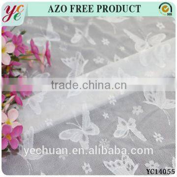 China supplier embroidery butterfly design fabric nylon elastic lace