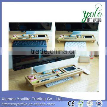 Office/Home Basics computer and telephone desk organizer Bamboo office Desk Organizer