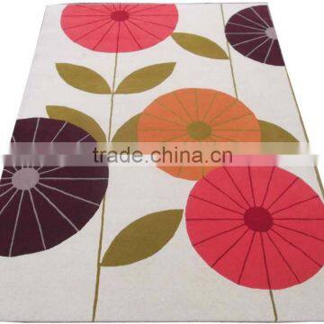 Flower Designs Hand Tufted Cut Pile Wool Rug