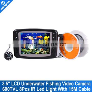 Underwater Fishing Camera 8 IR LEDs 15m Cable Length video CCTV Camera With 3.5 Inch Color Monitor Fish Finder Night Vision