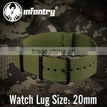 Infantry Military Sport Black Rings NATO Nylon Watch Strap photo-3