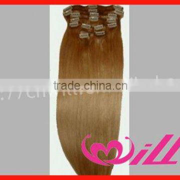 Top Quality Gold Full Head Clip In Hair Extension Human Hair Extension