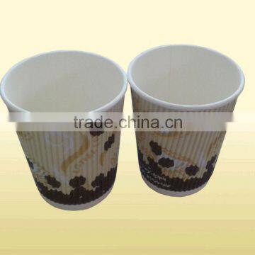 8oz Ripple Wall Paper Cup for Hot Coffee