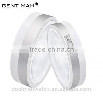 diamond white ceramic stainless ring/zirconia ceramic jewellery China supplier/high qaulity ceramic wedding bands