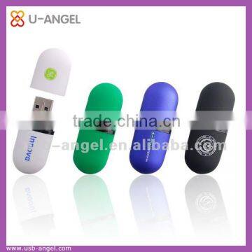 Wholesale fashion business with custom logo plastic pill shape USB flash drives