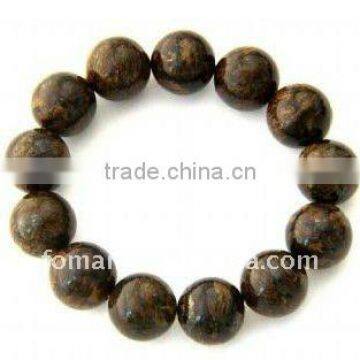 16mm nice round bronzite semi precious bracelet