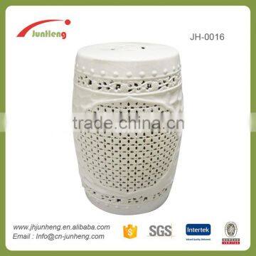 white glazed ceramic round stool, dressing stool, sitting stool for bathroom