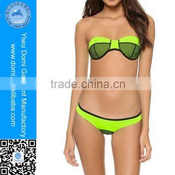 Domi new style 2 colors XS-XL sexy neoprene women bikini with mesh