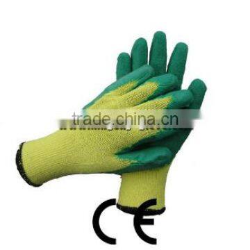 10G string knit liner rough finish latex coated glove