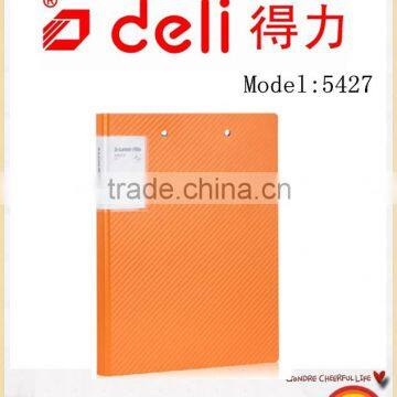 Deli Strong Metallic color folder PP material, A4 folder model 5427 Orange