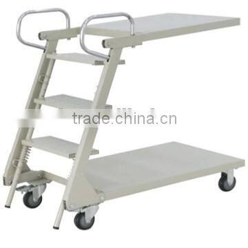 RH-LT02 Warehouse Folding Ladder Cart Step Ladder Trolley