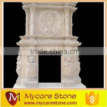 Marble Carved Double Frame Mantel Stone