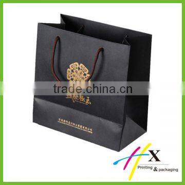 small black kraft paper bag with PP handles