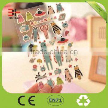 foam self-adhesive custom transparent pvc stickers for kids printer