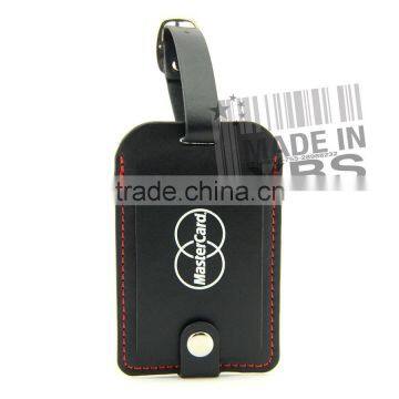 New design Black PU Leather Luggage Tag