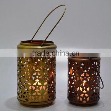 Decorative Metal Tea light candle holder in Antique Brass IHA044