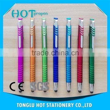 Click Action Ball Pen With Hollow Out Spray Paint Barrel, Touch Pen photo-4