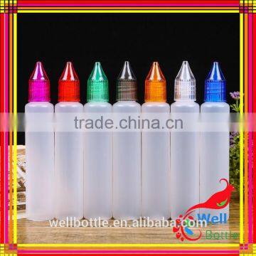 Plastic material Empty 10ml 15ml 30ml unicorn bottle for e liquid bottle with childproof caps