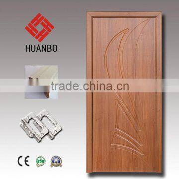 Popular design wood panel pvc mdf emboss door for toilet