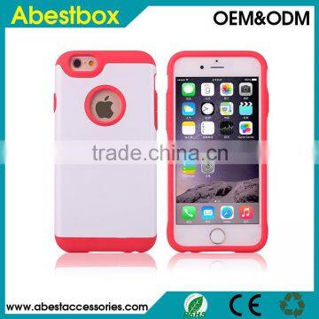 for iPhone 6 4.7 contrast color combo case, TPU+PC dual layer phone cover cases for iPhone 6 smart phone back shell