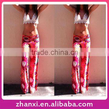 Hot sale printing female trousers elastic waist red women tracksuit bottoms pants