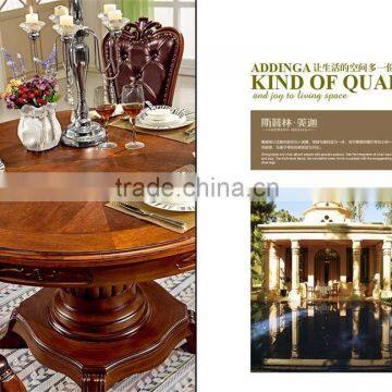 Dark Brown Round Dining Table and Chair photo-2