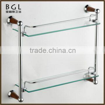 Multi-purpose Direct Marketing Factory Zinc alloy Chrome plated Bathroom accessories Wall mounted Glass shelf