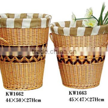 wicker laundry basket; willow basket