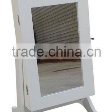 wooden makeup case with dressing mirror with white paint