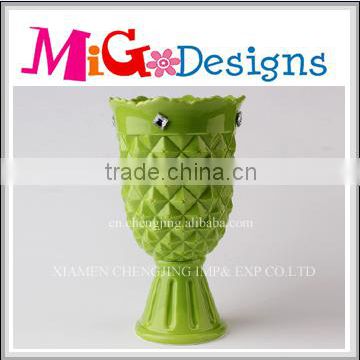 wholesale World Wide Ceramic Green Flower Vases for Wedding Decoration Centerpieces