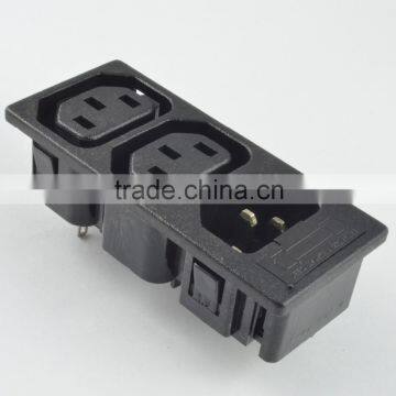 New Products 2016.IEC 320 C13 C14 3 Ways Industrial Socket, Iec Power Board Connector Male and Female Industrial Plug and Socket