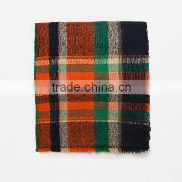 New arrival tartan plaid lady acrylic winter fashion scarf