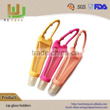 Eco-Friendly good quality lip gloss tube with applicator with silicone holder