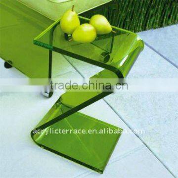 acrylic green Frosted zigzag table