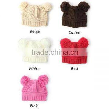Lovely Toddler Kids Baby Boys Girls Pom Pom Knit Crochet Casual Beanie Hats Cap photo-2