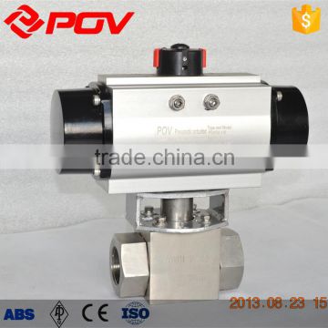 double acting welded pneumatic ball valve high pressure