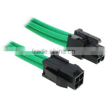 CPU 4 Pin ATX Extension Cable Braided Sleeved Cable 45cm Green / Black photo-2