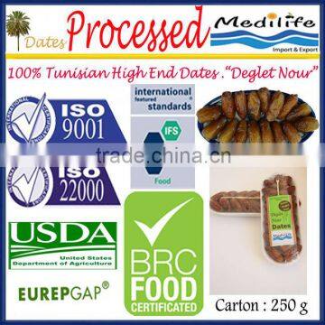 Tunisian High Quality Dates "Deglet Noor" Category, Processed Dates Healthy Fruit Products, Fresh Dates Fruit, 250 g