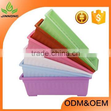 China manufacture rectangle plastic balcony vegetable courtyard plant flower pot wholesale