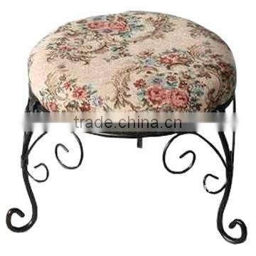 round iron artwork foot stool