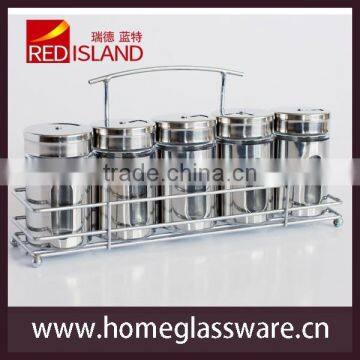 Stainless Steel Glass Spice Shaker Jar Adjustable Top Herbs Salt Pepper photo-3