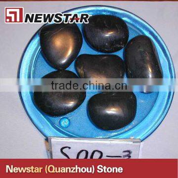 High Polished Black Pebble Stone